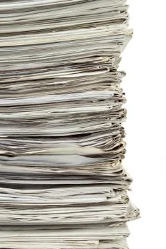 Stack of used papers for recycling Stock-Fotos