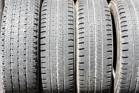 Stack of used tires Stock Photos