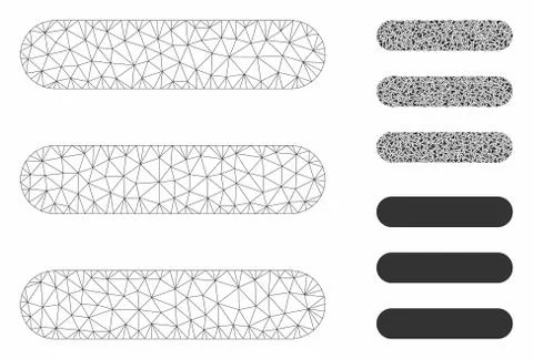 Stack Vector Mesh Carcass Model and Triangle Mosaic Icon Stock Illustration
