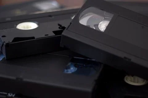 Stack of vhs cassette tapes Stock Photos