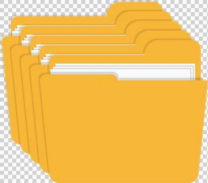 Stack of vibrant yellow file folders, indicating organized paperwork and do.. 스톡 일러스트