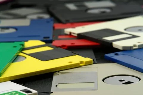 Stack of vintage floppy drives 写真素材