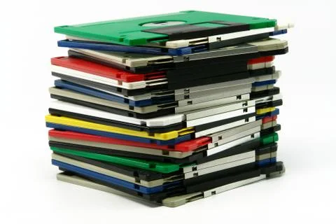 Stack of vintage floppy drives Photos