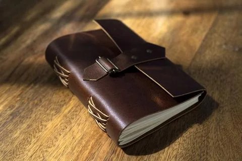 Stack of vintage journals in different size and background Stock Photos
