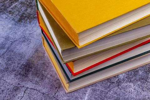 Stack of vintage paper books Stock Photos