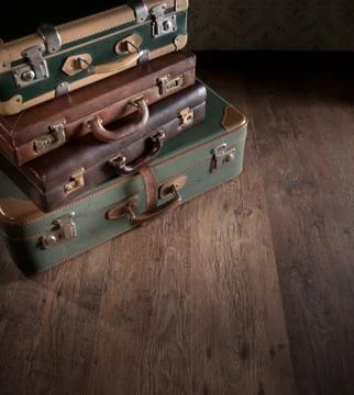Stack of vintage suitcases Stock-Fotos