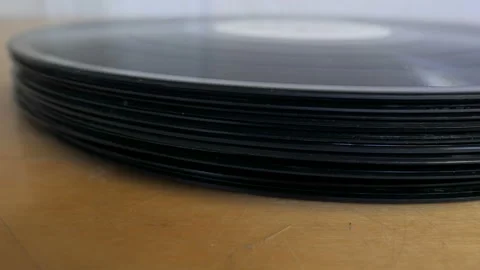 Stack Of Vinyl Records Stock Footage 106050830