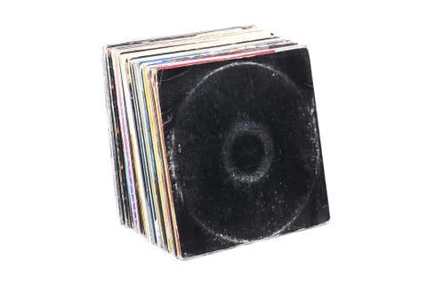 Stack of vinyl records 스톡 사진