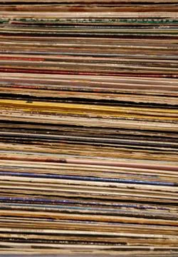 Stack of vinyls Stock Photos