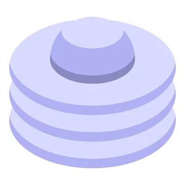 Stack of violet cylinder shaped objects creating an elegant design 库存插图
