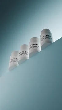 Stack of vitamin bottles aligned vertically イラスト素材