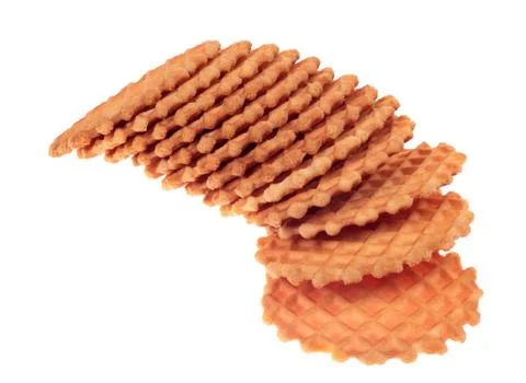 A stack of waffle cookies Foto stock
