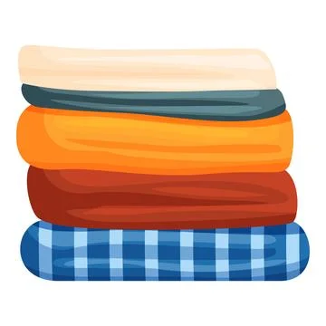 Stack of warm folded plaids isolated on white background 库存插图