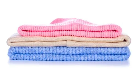 Stack of warm hats Stock Photos