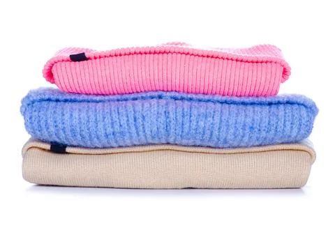 Stack of warm hats Stock Photos