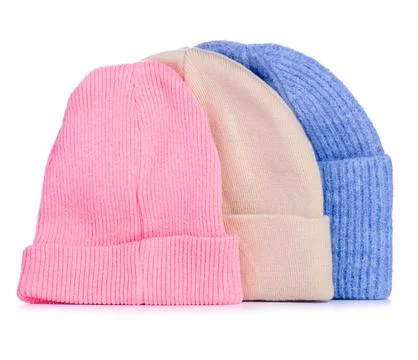 Stack of warm hats Stock Photos