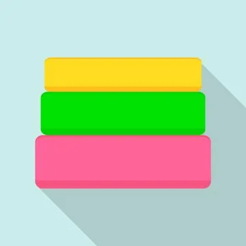 Stack of washed clothes icon, flat style Stock Illustration