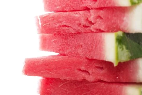 Stack of watermelon`s slices Stock Photos