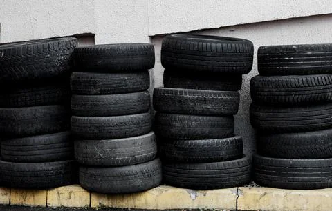 Stack of wheels Stock Photos