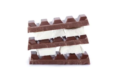 Stack of white and brown chocolate Stock Photos
