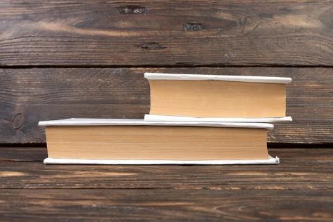 Stack of white books. Education background. Back to school. Book, hardback .. Stock-Fotos