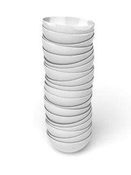 Stack of white bowls 스톡 일러스트