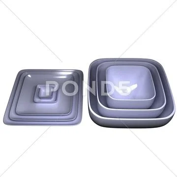 Stack of white bowls Stock Photos