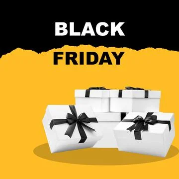 A stack of white boxes with black bows on them Stock Illustration