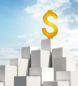 Stack of white boxes with dollar sign Stock Illustration