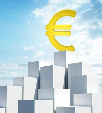 Stack of white boxes with euro sign Stock Illustration
