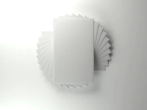Stack of white business cards. 3d rendering Stock-Illustration