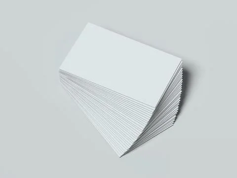 Stack of white business cards. 3d rendering イラスト素材
