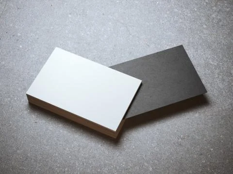 Stack of white business cards with one black 库存插图