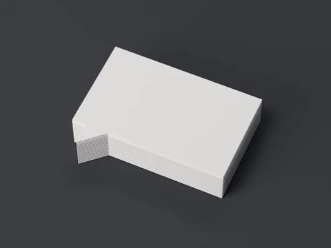 Stack of white business cards as speech bubbles. 3d rendering イラスト素材