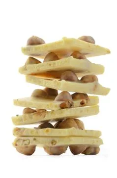 Stack of white chocolate Stock Photos