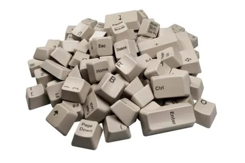 Stack of white Computer Keyboard keys Stock Photos