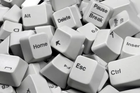 Stack of White Computer Keyboard keys Stock Photos