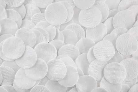 Stack of white cotton pads for personal care Stock Photos