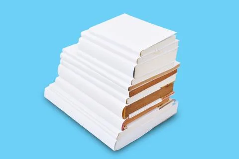Stack of white cover book Stock Photos