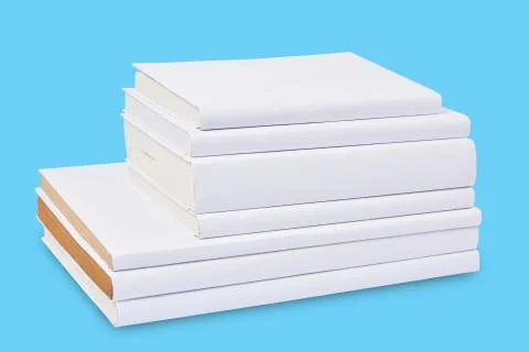 Stack of white cover book Stock Photos