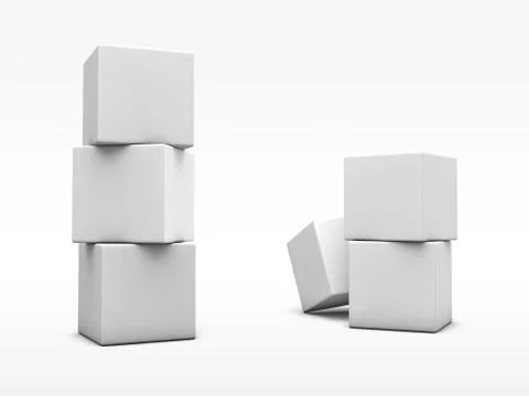 Stack of white cubes on the background 스톡 일러스트