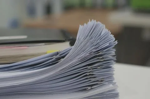 Stack of white document and notebook Stock Photos