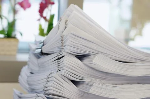 Stack of white document  on office background Stock Photos