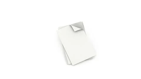 A stack of white empty sheets of paper. 3D rendering Stock Illustration