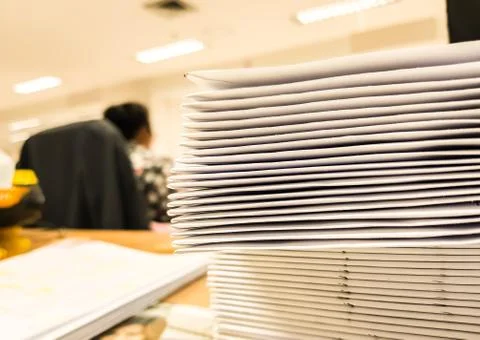 Stack White envelope on desk,office concept background,design for advertising Foto stock