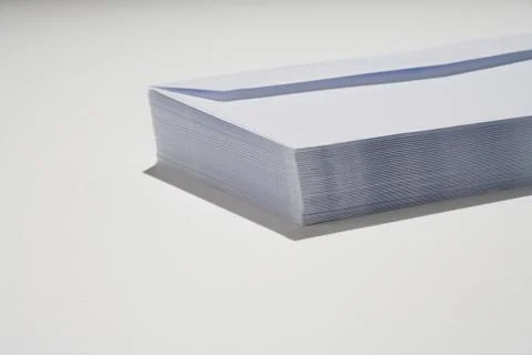 Stack of white envelopes 스톡 사진
