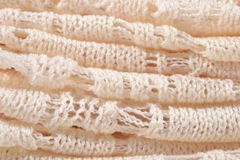 Stack of white knitted fabric Stock Photos