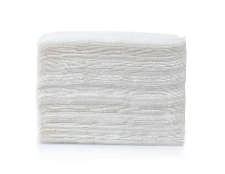 Stack of white paper napkins Stack of square white paper napkins isolated ... Stock Photos