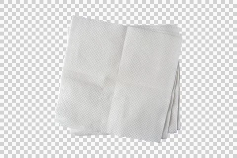 Stack of white paper napkins top view isolated transparent png Stock Photos