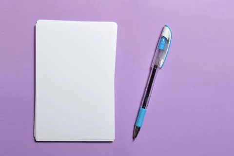 Stack of white paper with a pen Stock Photos